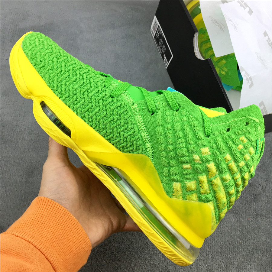 New 2020 Nike LeBron 17 Apple Green Yellow